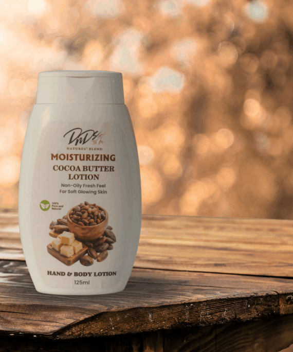 Cocoa Butter moisturizing lotion by DnDs – deeply nourishing body lotion for dry skin, smooth texture, and long-lasting glow
